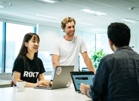 Three Rokt’stars working in a office