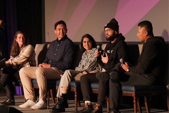 A group of Rokt'stars sitting on a stage and having a discussion